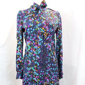 Vintage 1980s Scherrer Boutique For Bergdorf Goodman wool knit pleated dress, 38